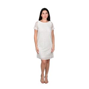 Vestido De Encaje Marfil Mujer L'Exclusif