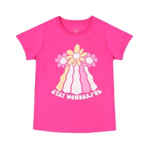 Remera Manga Corta Cambia De Color Power Light Fucsia Niña Ficcus