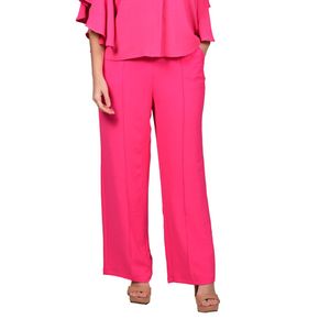 Pantalón Palazo Con Alforza Fucsia Mujer L'Exclusif