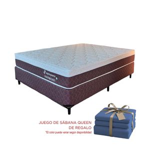 Sommier Harmony 160x200 Bordo Superspuma + 1 Juego De Sábana De Regalo