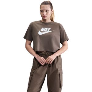 Remera Manga Corta Club Crop Tee Marrón Mujer Nike