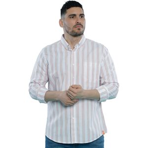 Camisa Manga Larga Blanco / Rayas Coral Hombre Ted Lapidus
