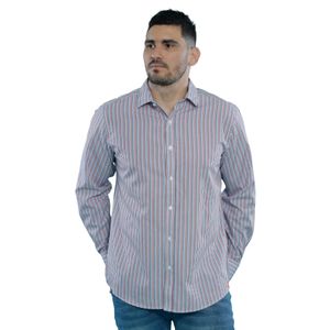 Camisa Manga Larga Blanco / Multi Rayas Hombre Ted Lapidus