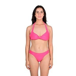 Corpiño Banda Ancha Diseño Con Nudo Rosa Liso Mujer Mix & Match
