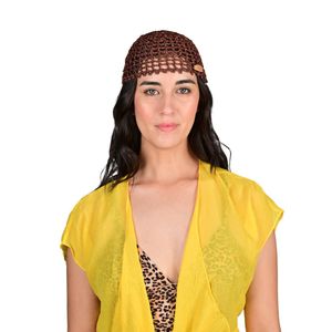 Gorro Tejido A Crochet Chocolate Mujer