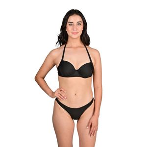 Corpiño Halter Aros Push-Up Negro Mujer Mix & Match