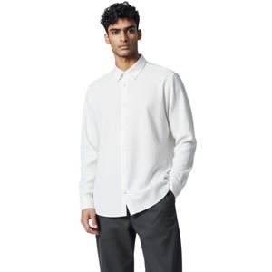 Camisa Manga Larga Liso Fantasy Blanco Hombre Oscar De La Renta