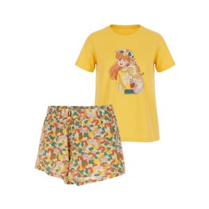 Conjunto Manga Corta Estampado Amarillo Niña Original Marines