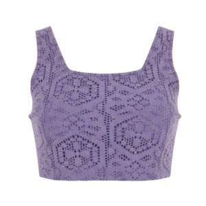 Top Encaje Estilo Hexagonal Lila Niña Original Marines