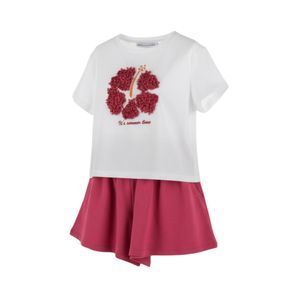 Conjunto Remera y Short Blanco Niña Original Marines