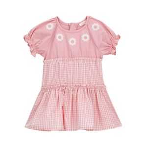 Vestido Manga Corta Flores Rosa Bebé Niña Original Marines