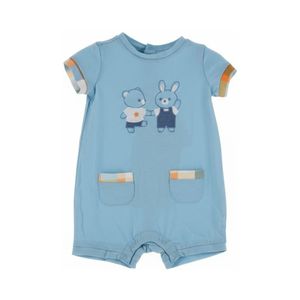 Enterito Denim Osito Celeste Bebé Niño Original Marines