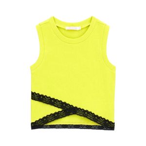 Camisilla Detalle Encaje Verde Niña Original Marines