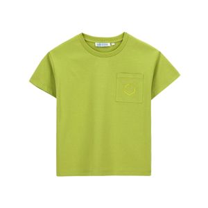 Remera Manga Corta Con Bolsillo Bordado Verde Niño Original Marines