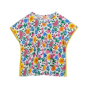 Salida De Baño Combinado Estampado Vibrante Niña Original Marines