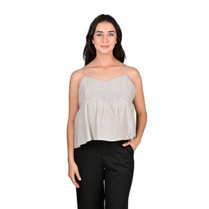 Blusa Solera De Broderi Gris Mujer Fashion Celina