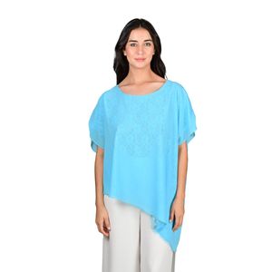 Blusa En Gasa Turquesa Mujer L'Exclusif