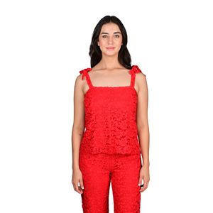 Camisilla En Encaje Rojo Mujer L'Exclusif