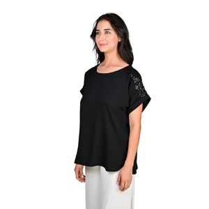 Blusa Manga Japonesa Combinado Negro Mujer L'Exclusif