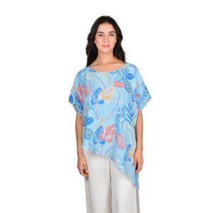 Blusa Manga Corta Estampado Celeste Mujer L'exclusif