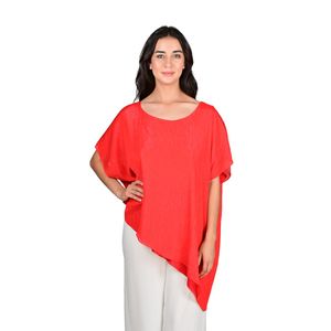 Blusa Manga Corta En Gasa Rojo Mujer L'exclusif