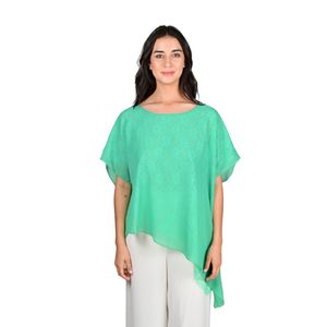 Blusa Manga Corta En Gasa Verde Mujer L'exclusif