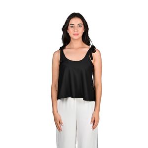 Camisilla En Crepe Babydoll Negro Mujer L'exclusif