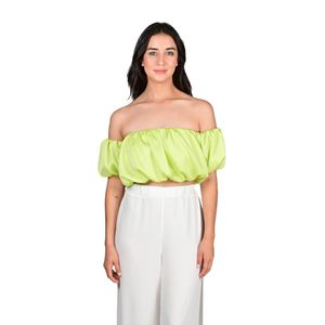 Top Off Shoulder Voluminoso Verde Mujer Tiare
