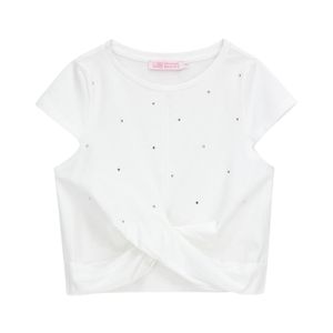 Remera Manga Corta Con Brillos Blanco Niña Original Marines