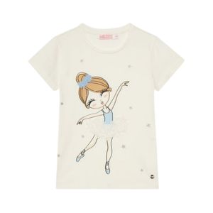 Remera Manga Corta Bailarina Mademoisel Crema Niña Original Marines