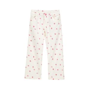Pantalón Flores Crema Niña Original Marines