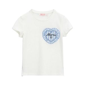 Remera Manga Corta Corazon Mademoisel Marfil Niña Original Marines