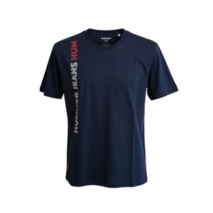 Remera Manga Corta Graphic Vertical Lateral Azul Marino Hombre Hummer