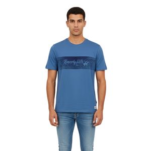 Remera Manga Corta Graphic Celeste Oscuro Hombre Beverly