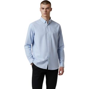 Camisa Manga Larga Mini Cuadros Celeste Hombre New Green