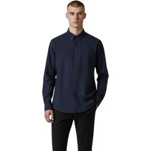 Camisa Manga Larga Vestir Liso Fantasy Azul Marino Hombre Hummer