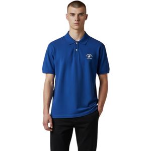 Remera Polo Manga Corta Slim Fit Azul Hombre Beverly