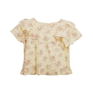 Blusa Manga Corta Estampado Con Voladitos Niña Tiare Girl
