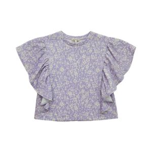 Blusa Manga Corta Con Volados Estampado Lila Niña Tiare Girl