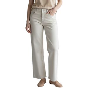 Pantalón Marine Straight Twill Blanco Mujer Tiare