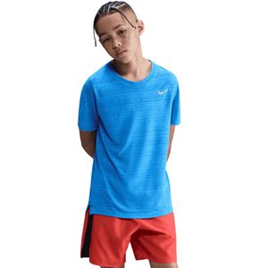 Remera Manga Corta Dri Fit Miler Celeste Niño Nike