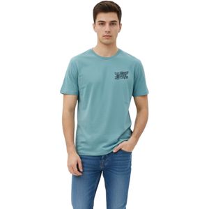 Remera Manga Corta Lateral Graph Words Verde Agua Hombre Connection