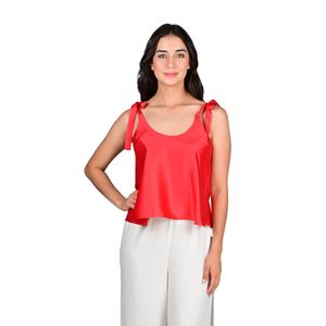 Camisilla En Crepé Satinado Rojo Mujer L'exclusif