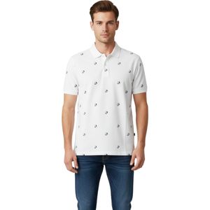 Remera Polo Manga Corta Sailing Miniprint Classic Blanco Hombre Regatta