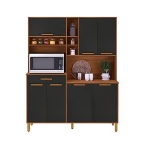 Kit Cocina Con Siete Puertas Y Un Cajón Modelo Braga Plomo Freijo Indekes
