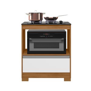 Balcón Cooktop 750 Con Un Cajón Y Tampo Cortado Blanco Notavel