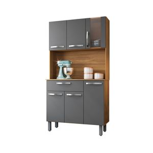 Kit Cocina 920 6 Puertas 1 Cajón Paris Grafite Fiorello