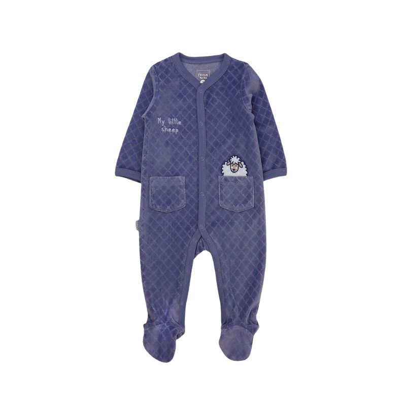 Osito Newborn Plush Bolsillos Sheeps Azul Niño Ficcus
