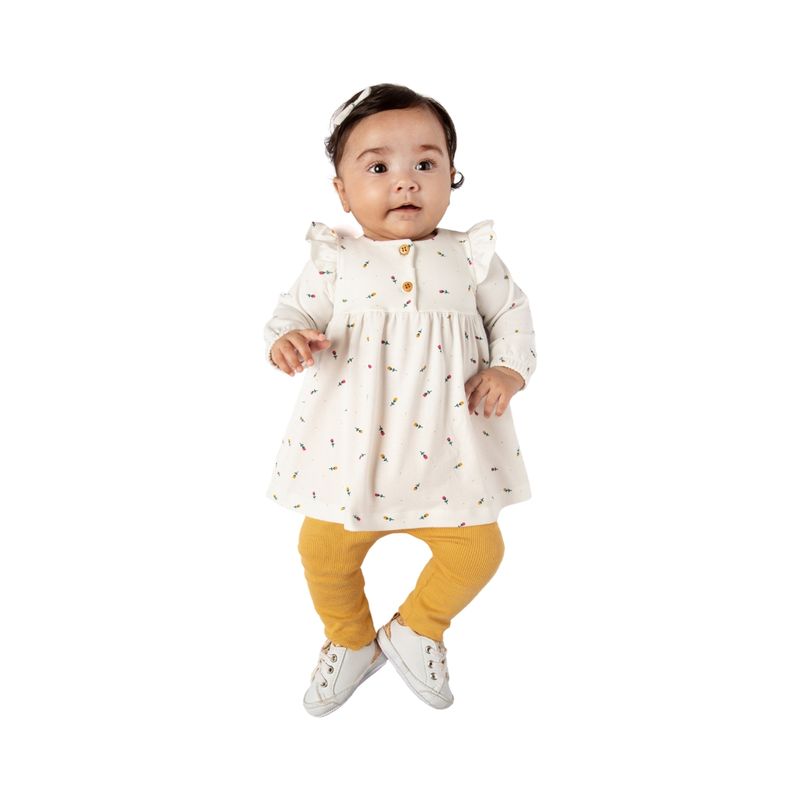 Conjunto Blusa Con Calza Marfil Bebé Niña Tmx