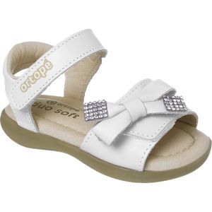 Sandalia blanca d/cuero niñas ortopé